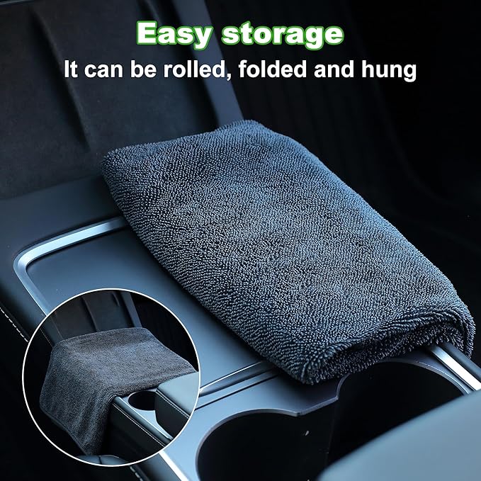 JOYMOOP Microfiber Towels for Cars, 2 Pack 35.4" x 23.6" Car Drying Towel - Image 9