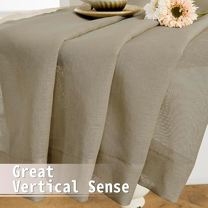 Tollpiz Small Sheer Door Curtain Closet Linen Textured Curtain Sheers Doorway - Image 6