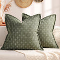 ZWJD Pillow Covers 16x16 Set of 2 Soft Polyester Textured Pillow Covers by ZWJD