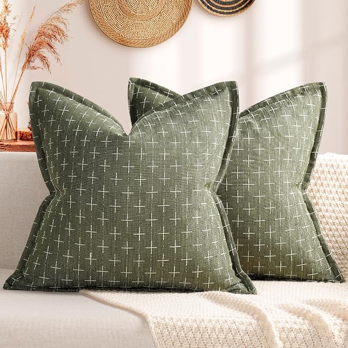 ZWJD Pillow Covers 20x20 Set of 2 Soft Polyester Textured Pillow Covers by ZWJD