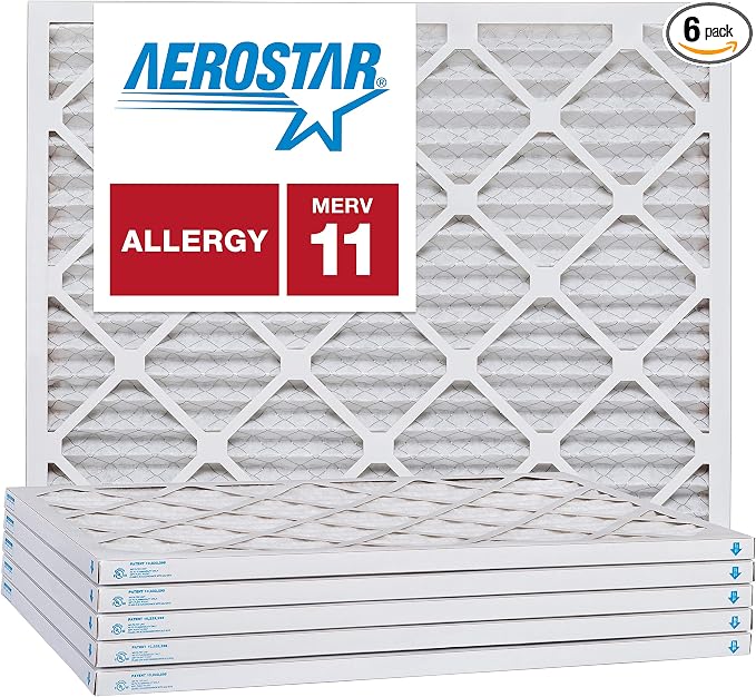 Aerostar 24x28x1 MERV 11, Pleated Air Filter, Box of 6, Made in the USA by AirFiltersDelivered