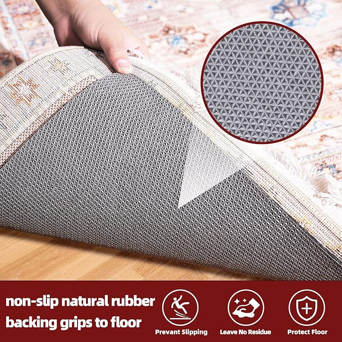 BAGAIL Felt and Natural Rubber Backing Rug Pads 1/8” Thick, Round 4 Feet Non - Image 4
