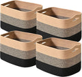 Storage Baskets for Shelves Organizing, Woven Cotton Rope Baskets for Storage by ICERZCZ