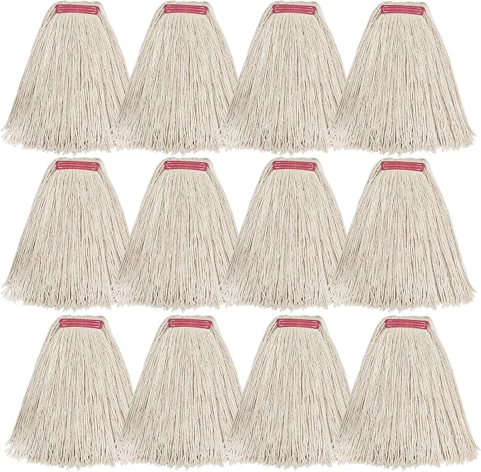 Matthew Cleaning 24oz 12Pack Cotton Mop Head Replacement, Looped-Open String by MATTHEWCLEANINGPRODUCTS