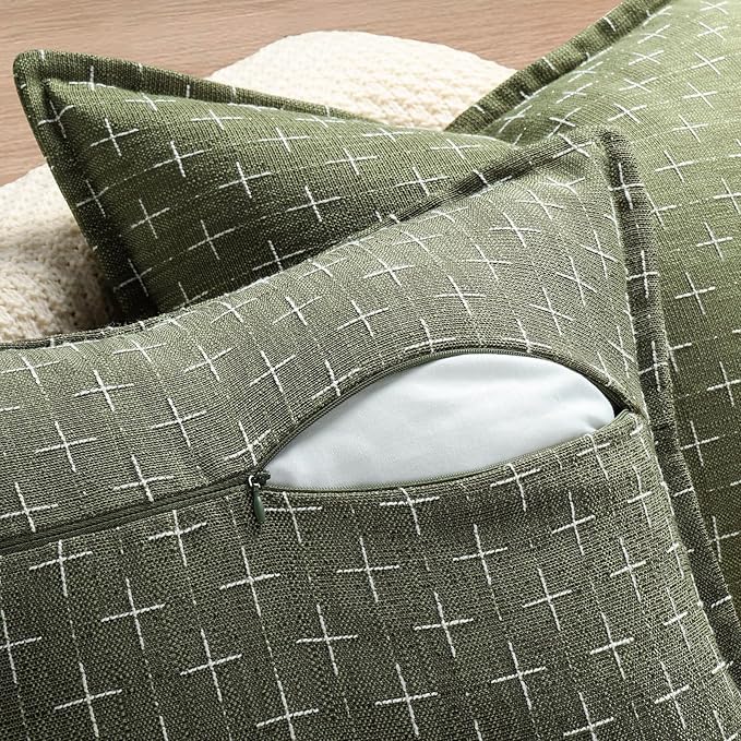 ZWJD Pillow Covers 20x20 Set of 2 Soft Polyester Textured Pillow Covers - Image 3