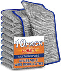 COBETE Non Scratch Wire Dishcloth, Double-Layer Wire Dishwashing Rags by COBETE