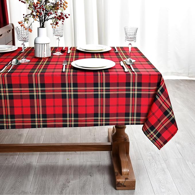 Gingham Xmas Tartan Tablecloth Fabric - Image 3