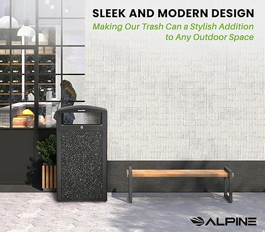 Alpine Outdoor Commercial Trash Can - Image 5