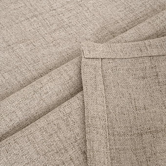 YoungsTex Dark Oatmeal Linen Semi Sheer Curtains 2 Panels - Image 8