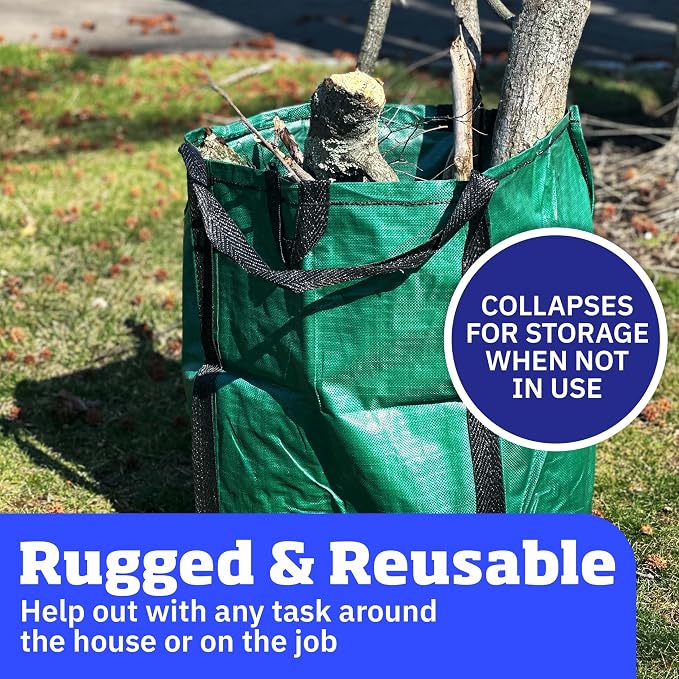 DURASACK Heavy Duty Home and Yard Bags 48-Gallon Reusable Self-Standing Lawn - Image 4