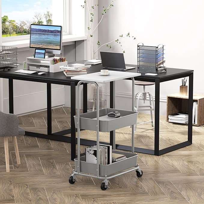 Simple Houseware 2-Tier Rolling Utility Cart - Image 2