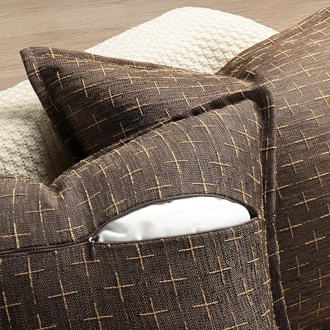 ZWJD Pillow Covers 26x26 Set of 2 Soft Polyester Textured Pillow Covers - Image 3