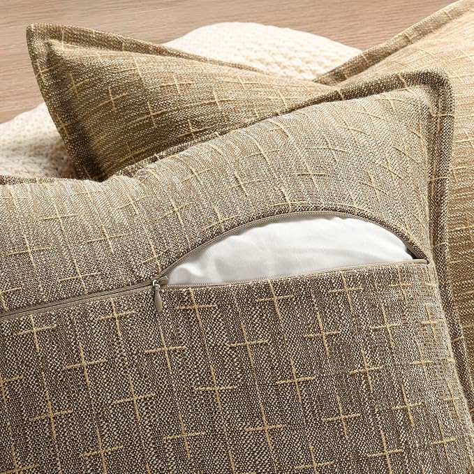 ZWJD Pillow Covers 18x18 Set of 2 Soft Polyester Textured Pillow Covers - Image 3