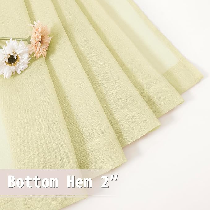 Tollpiz Short Sheer Door Curtains Closet Linen Textured Curtains Sheer Doorway - Image 7