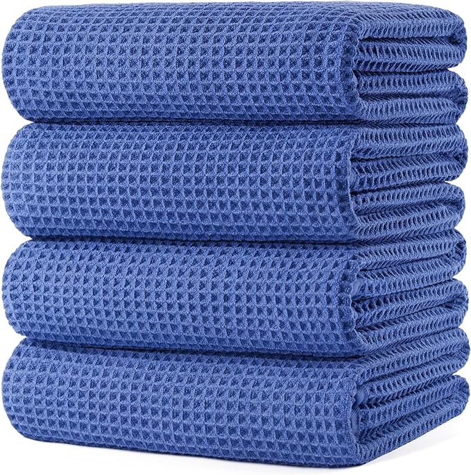 POLYTE Microfiber Oversize Quick Dry Lint Free Bath Towel, 60 x 30 in, 4 Pack by Polyte