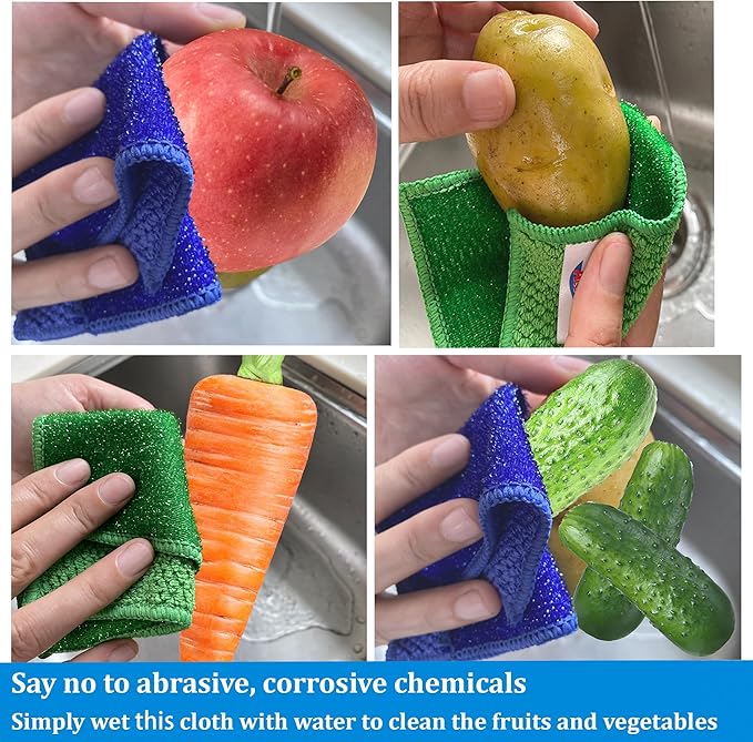 24 Pack Microfiber Scrub Dish Cleaning Cloth, Non-Scratch, Reusable & Durable - Image 3