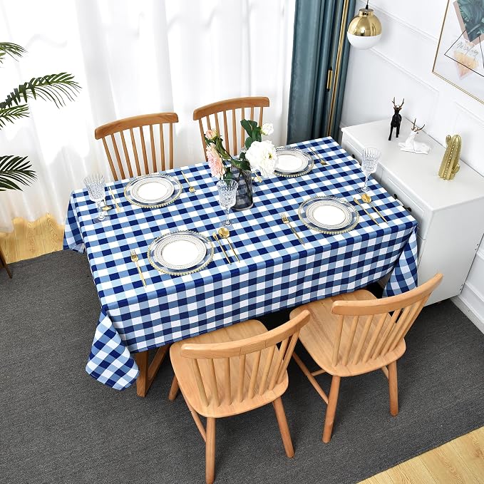 Water-Proof Plaid Tablecloth 58x144 inch by Essifunia