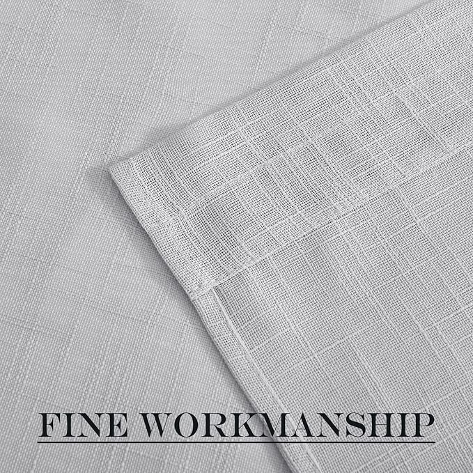 NICETOWN Linen Door Curtains 40 Inches Long, Dual Rod Pocket Semi Sheer - Image 7