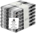 Kitchen Towels Set of 6 Black/White Checks 20x30 Inches 100% Cotton Highly by Gratico