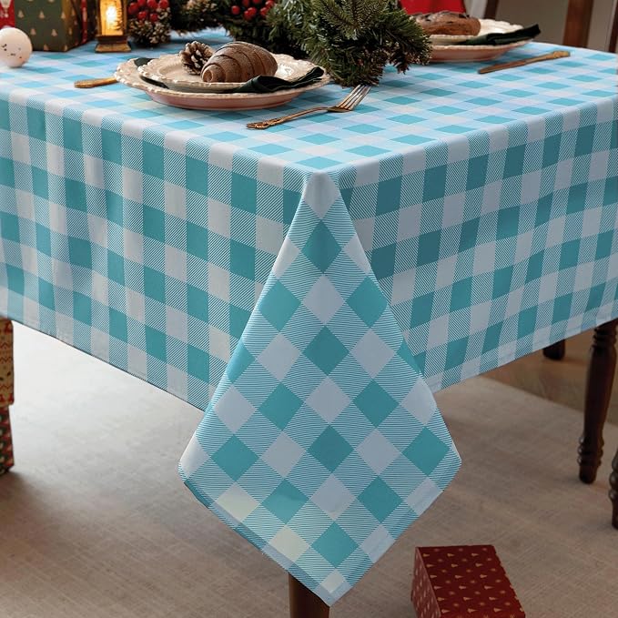 Classic Gingham Tablecloth Fabric by Essifunia