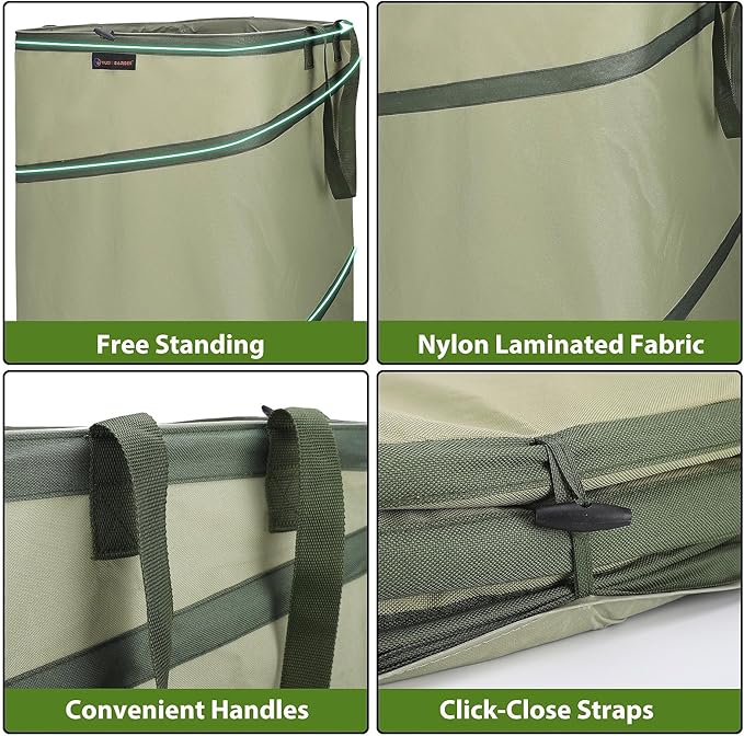 YUDI & GARDEN 46 Gallon Square Collapsible Yard Waste Containers｜Collapsible - Image 6