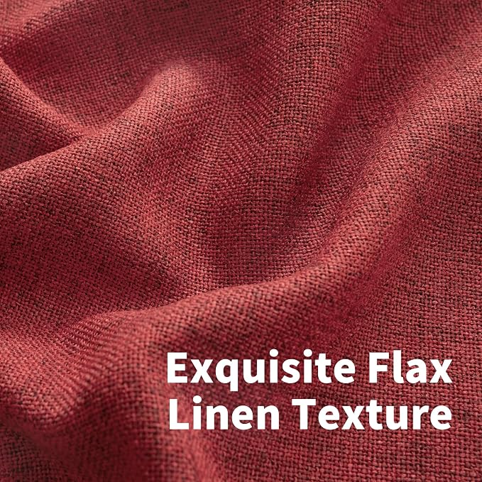 YoungsTex Red Linen Curtains 80 Inch Length - Image 4