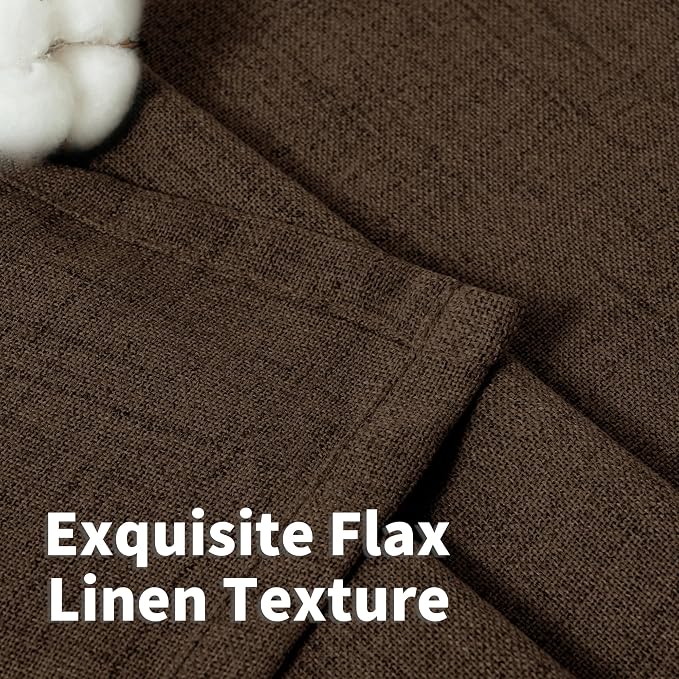 YoungsTex Brown Linen Curtains 78 Inch Length - Image 4