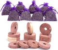 Pack of 16 Cedar Blocks and 8 Lavender Flower Sachets Craft Bag, Drawer by LavandeSurTerre