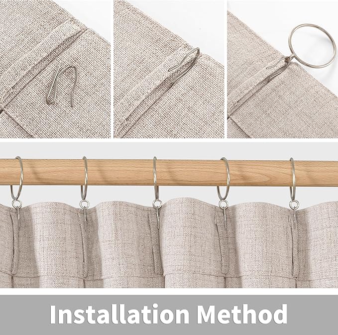 YoungsTex Natural Linen Curtains 40 Inch Length - Image 7