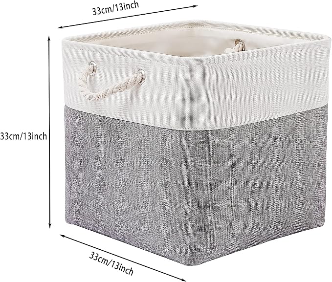 13 x 13 Inch Cube Storage Bins, 4 Pack Large Collapsible Fabric Storage Bin - Image 4