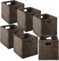 Casafield 10.5" x 10.5" Water Hyacinth Storage Baskets, Espresso by Casafield