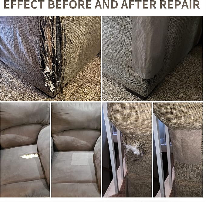 KING MOUNTAIN Coarse Linen Fabric Patches, Self-Adhesive, 12x40 Inch, - Image 6