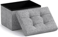 Ornavo Home Small Storage Ottoman Foldable Collapsible Rectangle Linen Ottoman by OrnavoHome