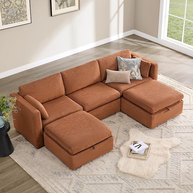 CHITA Oversized Modular Cloud Sectional Fabric Sofa Set, FSC Certified U Shaped by CHITALIVING