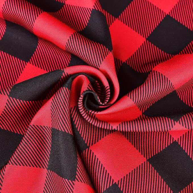 Red Waterproof Plaid Christmas Tablecloth Fabric - Image 7