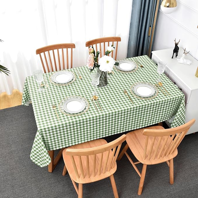 Classic Gingham Plaid Tablecloth Fabric - Image 3