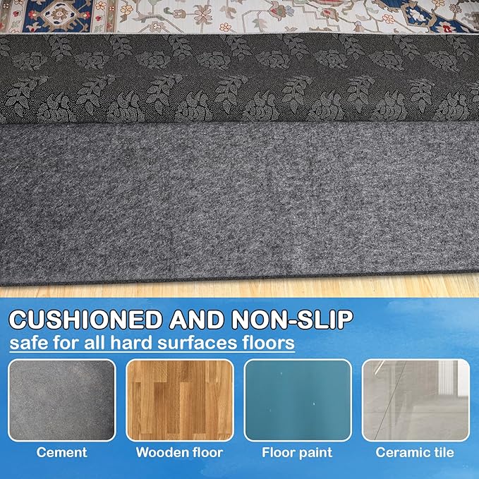 Non-Slip Rug Pads 1/4” Thick, 4x6Ft Waterproof Rugs Non Skid Rug Pad - Image 8