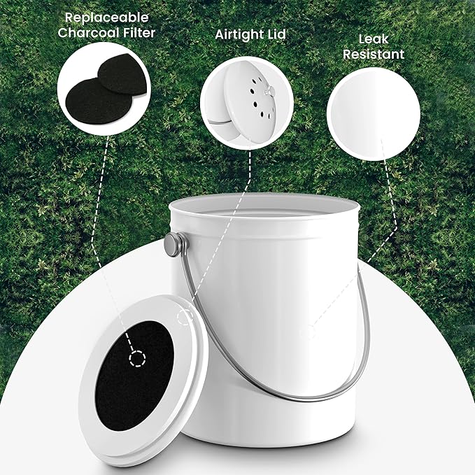 Utopia Kitchen Compost Bin for Kitchen Countertop, 1 Gallon Compost Bucket for - Image 5
