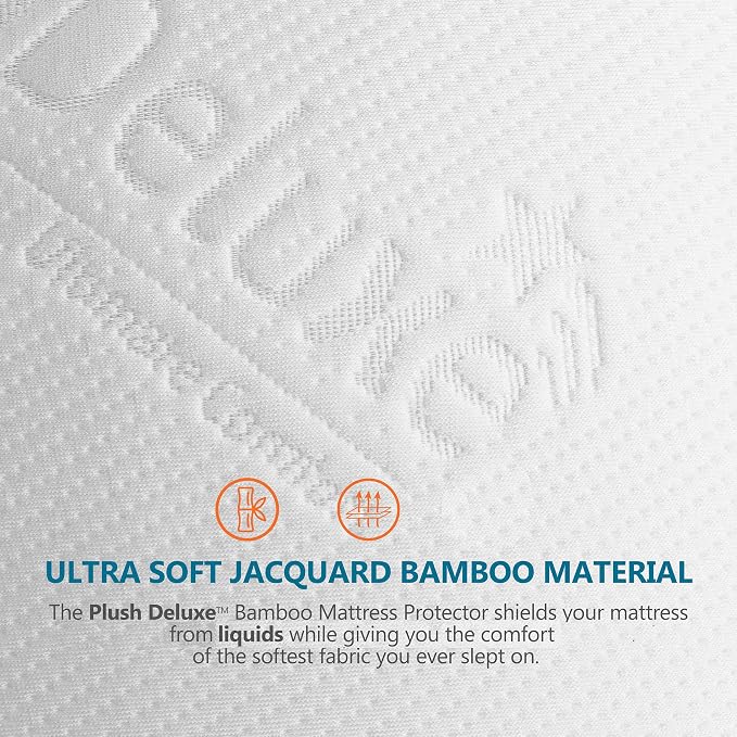 PlushDeluxe Premium Bamboo Mattress Protector – Full Size, Waterproof, & Ultra - Image 2