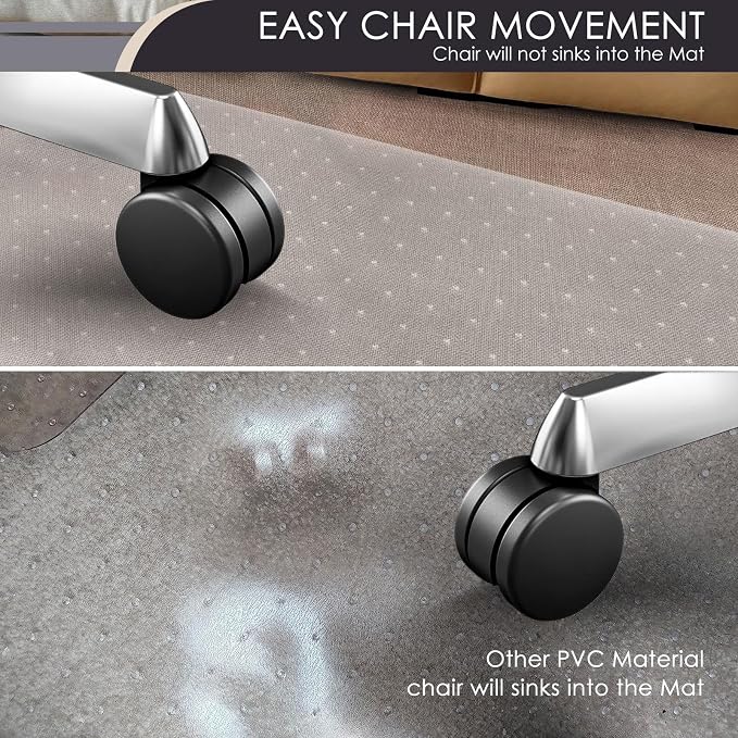 Kuyal Office Chair Mat for Carpet, 32x48 Clear Heavy Duty Computer Chair Mat - Image 3