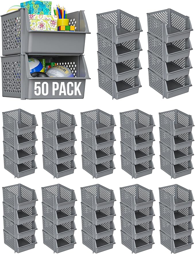 Skywin Plastic Stackable Storage Bins by Skywin