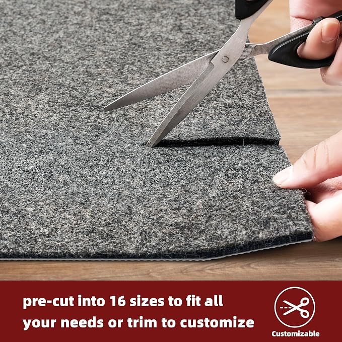 BAGAIL Felt and Natural Rubber Backing Rug Pads 1/8” Thick, Round 6 Feet Non - Image 5