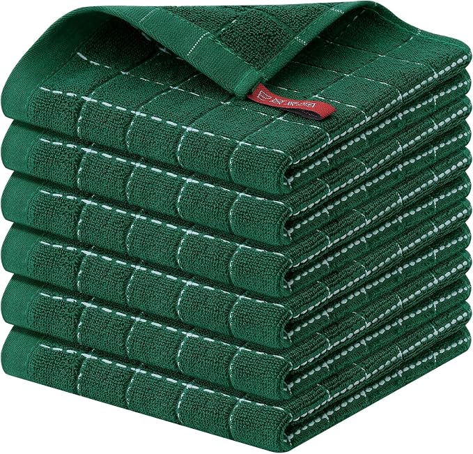 Homaxy 100% Cotton Terry Kitchen Dish Cloths, Ultra Soft and Absorbent Dish by Homaxy