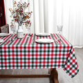 Classic Gingham Buffalo Xmas Tablecloth Fabric by Essifunia