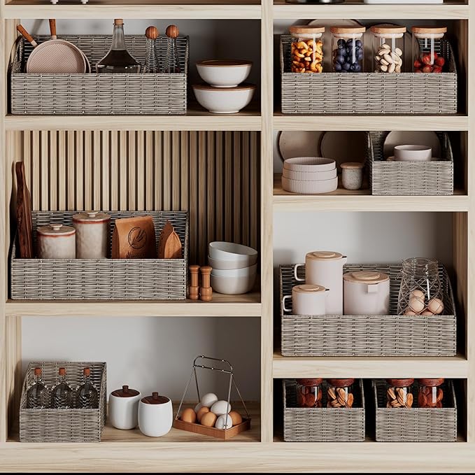 Ollieroo Rattan Storage Baskets, Handwoven Wicker Storage Bins - Image 4