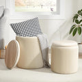 Round Ottoman with Storage Set of 2, Vanity Stool with Storage by RoyalWindsor