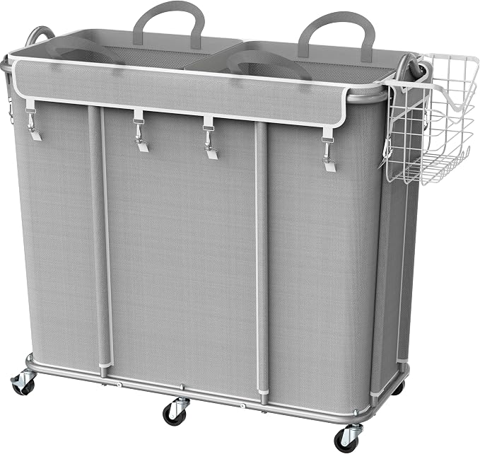 Simple Houseware Extra Large Rolling Laundry Cart – Heavy Duty Hamper by SimpleHouseware