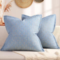 ZWJD Pillow Covers 24x24 Set of 2 Soft Polyester Textured Pillow Covers by ZWJD