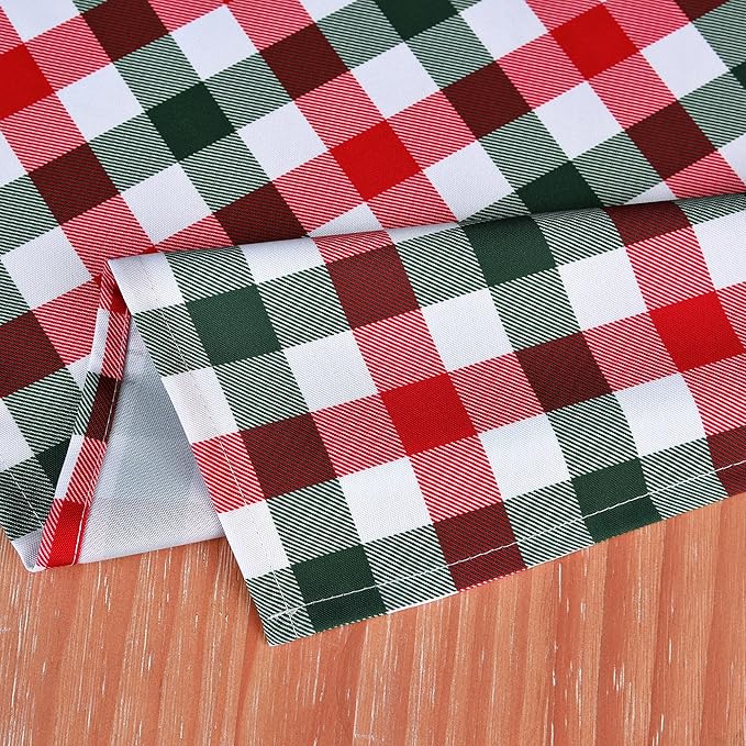 Gingham Xmas Tablecloth Fabric - Image 7