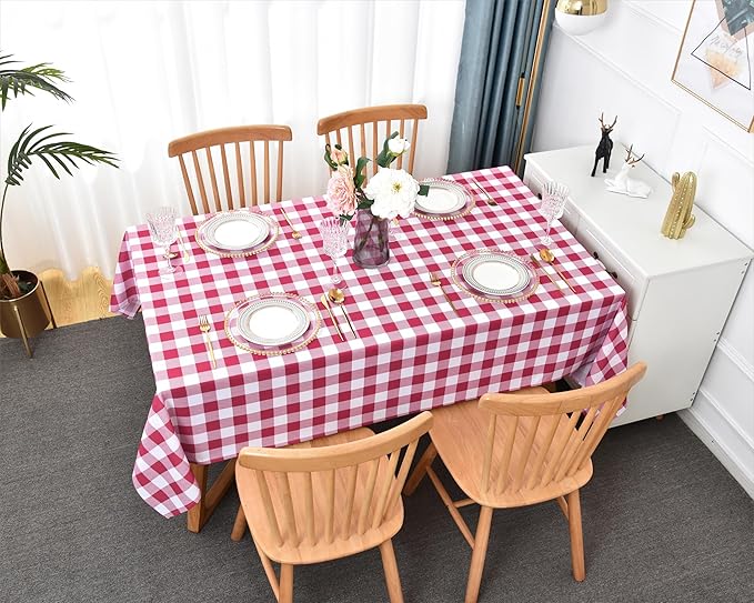 Waterproof Gingham Tablecloth Fabric - Image 2